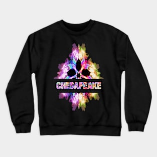 Chesapeake Tie Dye Watercolor Gift Souvenir Crewneck Sweatshirt